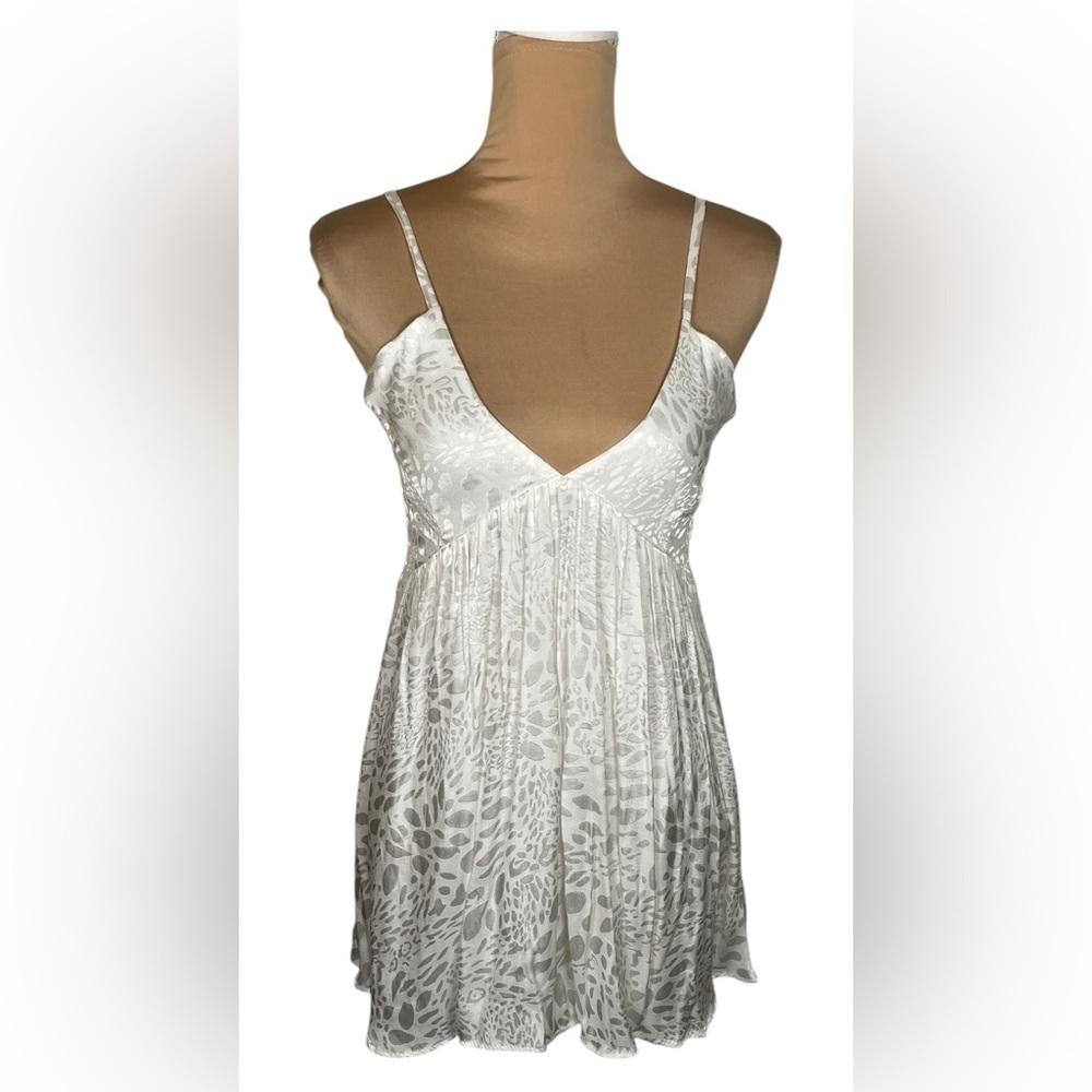 BTFL-life White and Gray Spaghetti Strap Dress Medium‎